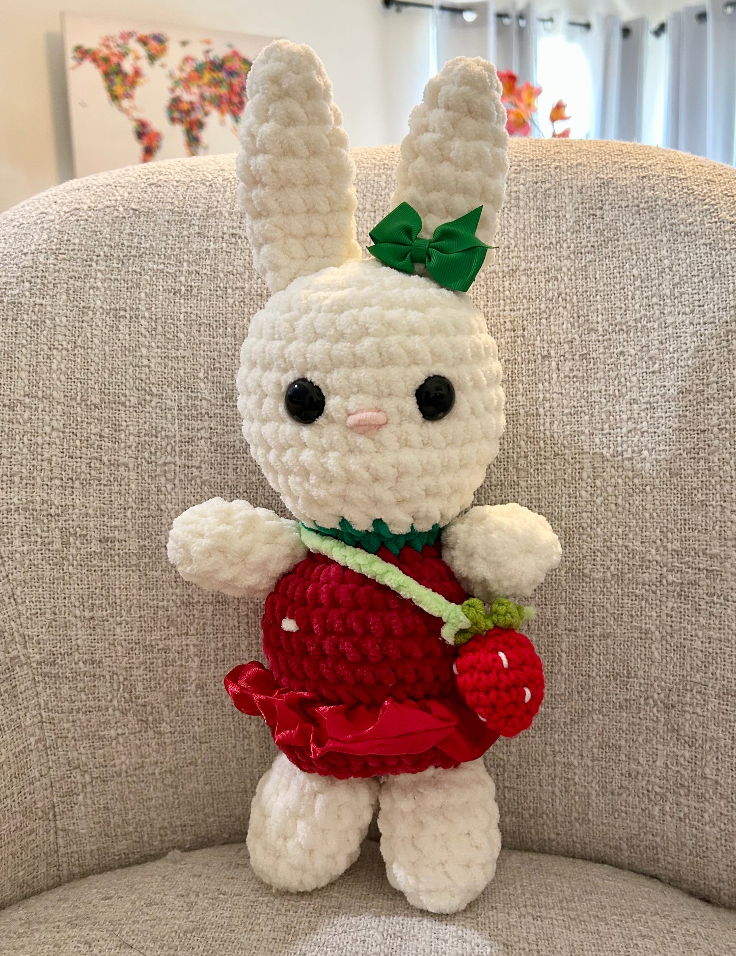 Crochet Strawberry Bunny Rabbit